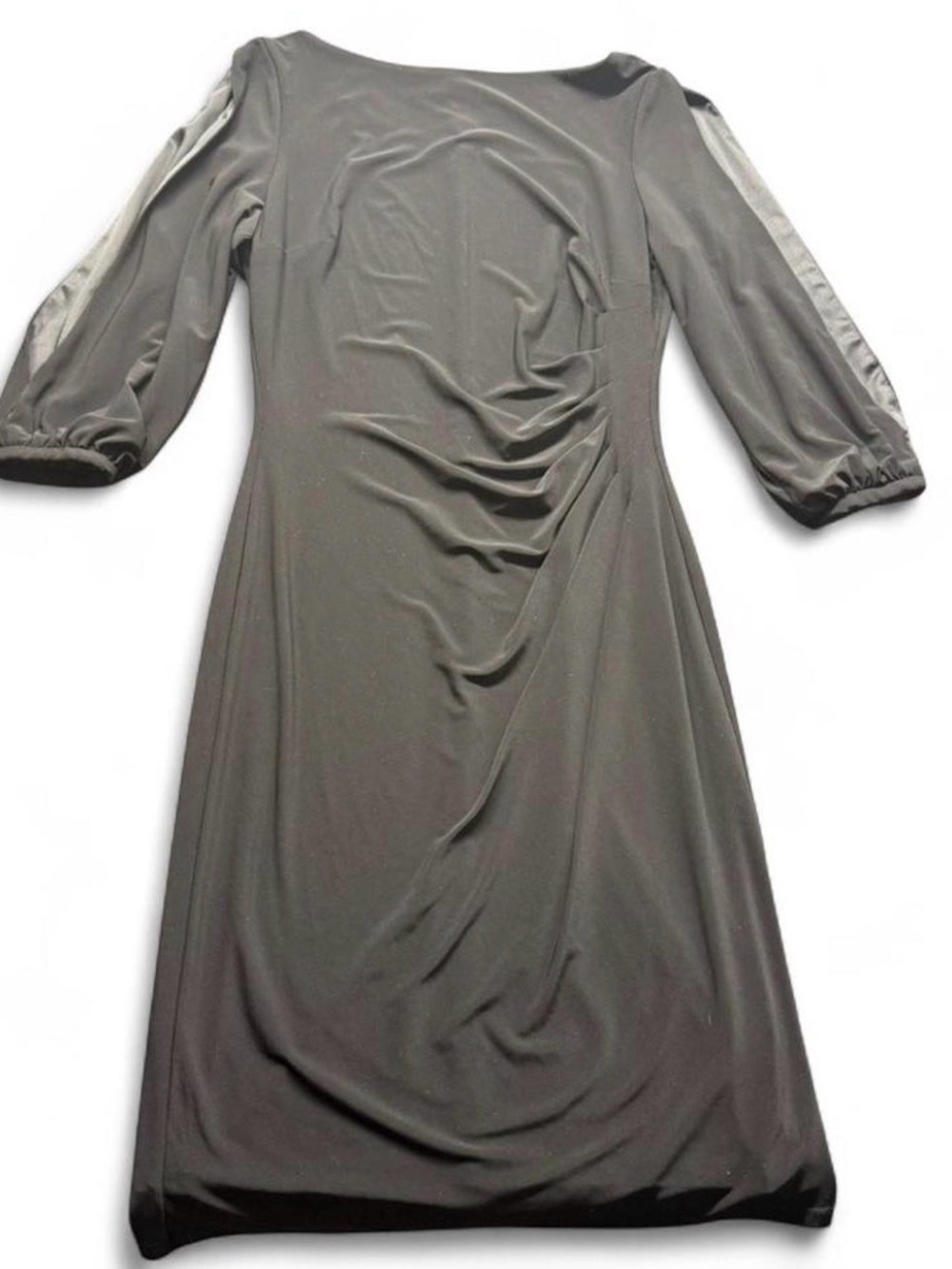 Lauren Ralph Lauren Black Midi Dress with 3/4 Sleeves
